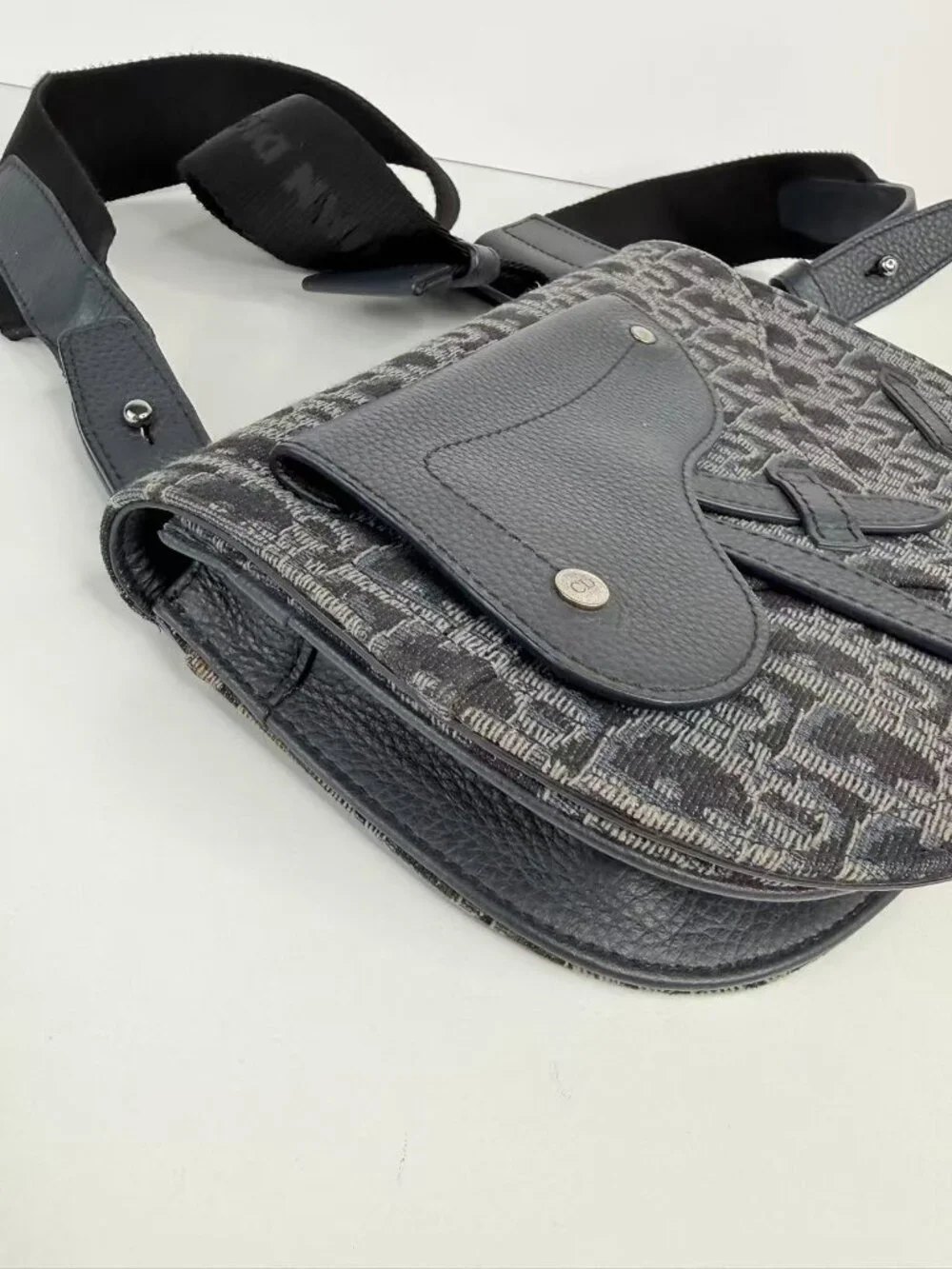 Christian Dior Saddle Oblique Jacquard Canvas Shoulder Crossbody Bag